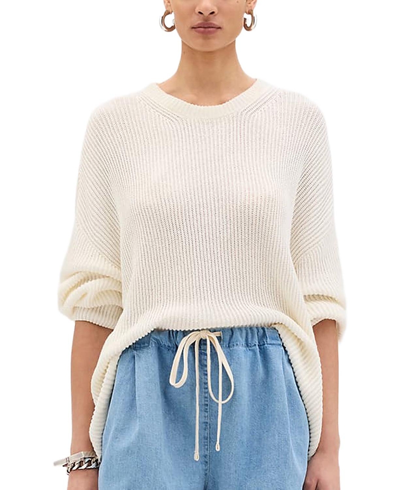 Another Tomorrow Draped Crew Knit