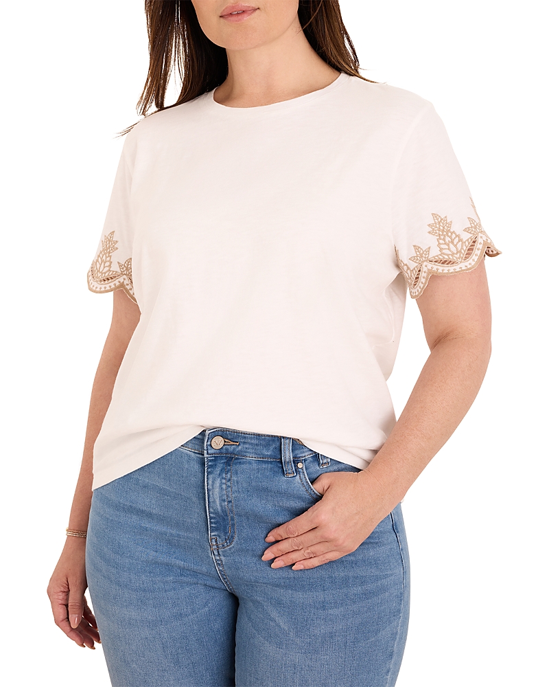 Nic+Zoe Plus Deco Sleeve Cotton Tee