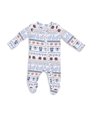 Boys' Football Striped 2 Way Zipper Footie - Baby