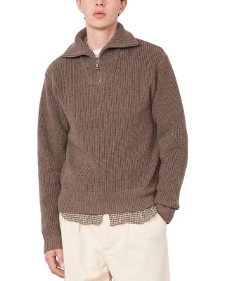 Ribbed Knit Quarter Zip Sweater