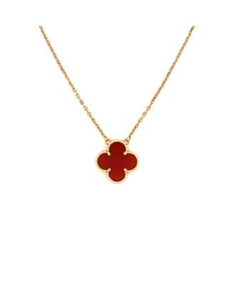 Pre-Owned Van Cleef & Arpels Vintage Alhambra Pendant Necklace 18K Gold and Carnelian, 16.5