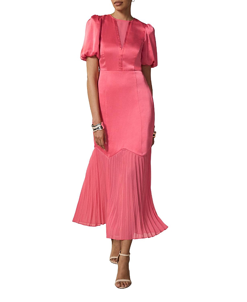 Mint Velvet Women's Satin Pleated Maxi Dress