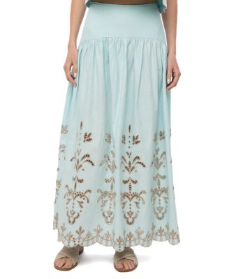 The Burgess Collection The Lauren Lasercut Linen Skirt