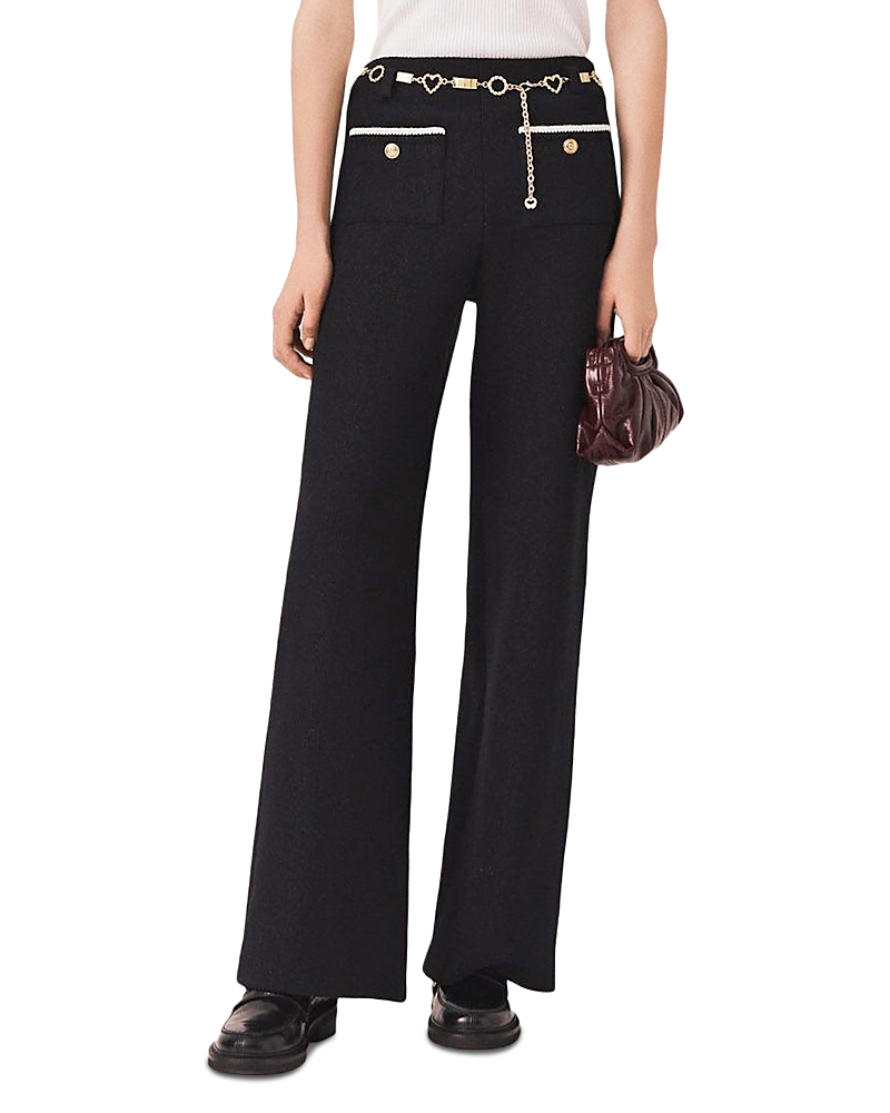 Maje Lurex Tweed High Rise Pants