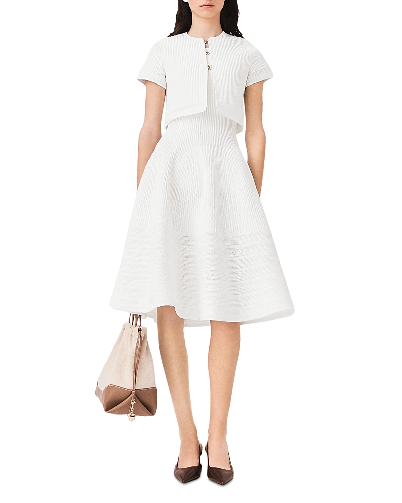 Maje Ribbed Short Sleeve Cardigan