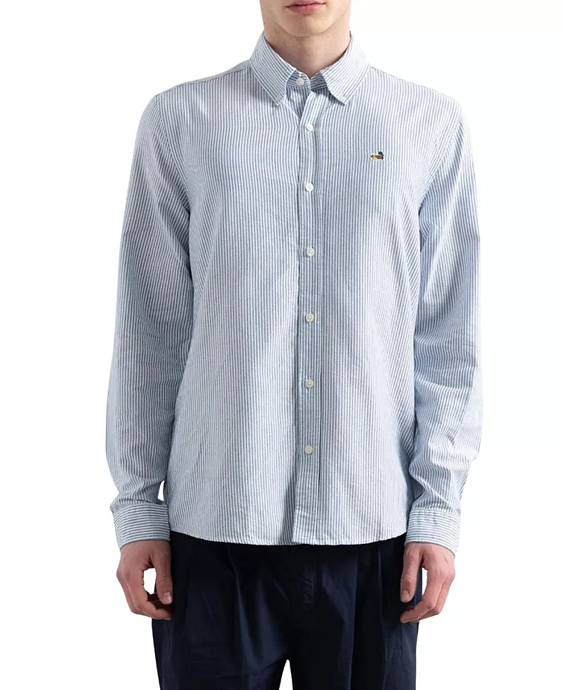 Edmmond Studios Duck Logo Striped Oxford Shirt