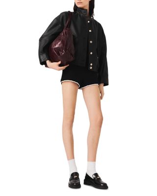 Leather Funnel Neck Jacket - thumbnail 2