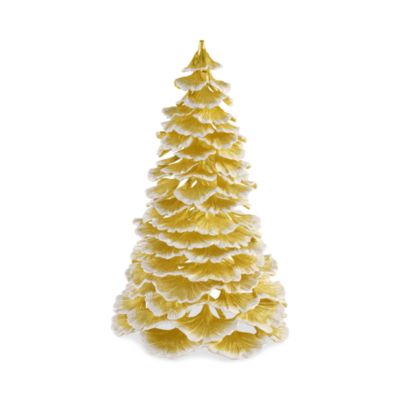 Ginkgo Gold Frost Christmas Tree Figurine 13.5"