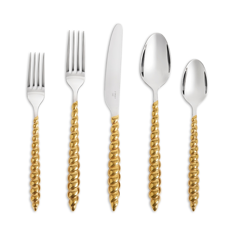 L'objet Jessica Mccormack Gold Shell 5-piece Flatware Set