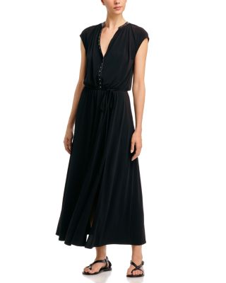 Stud Trim Cap Sleeve Dress