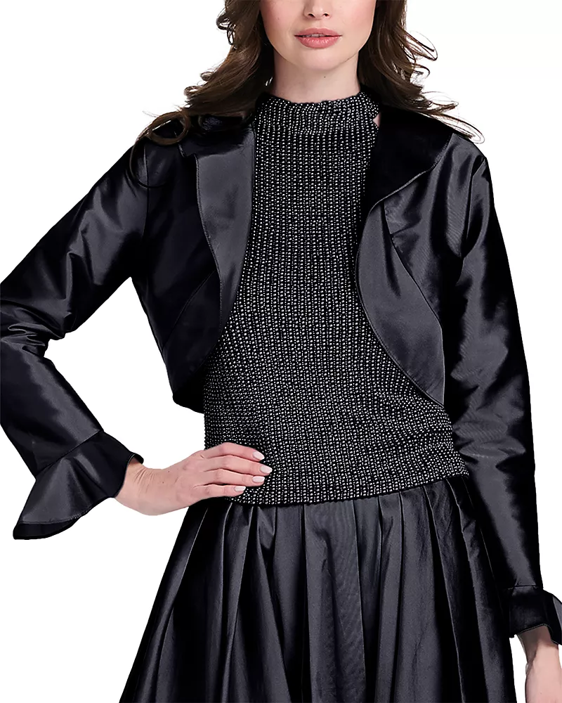 Emily Shalant Taffeta Ruffle Bolero