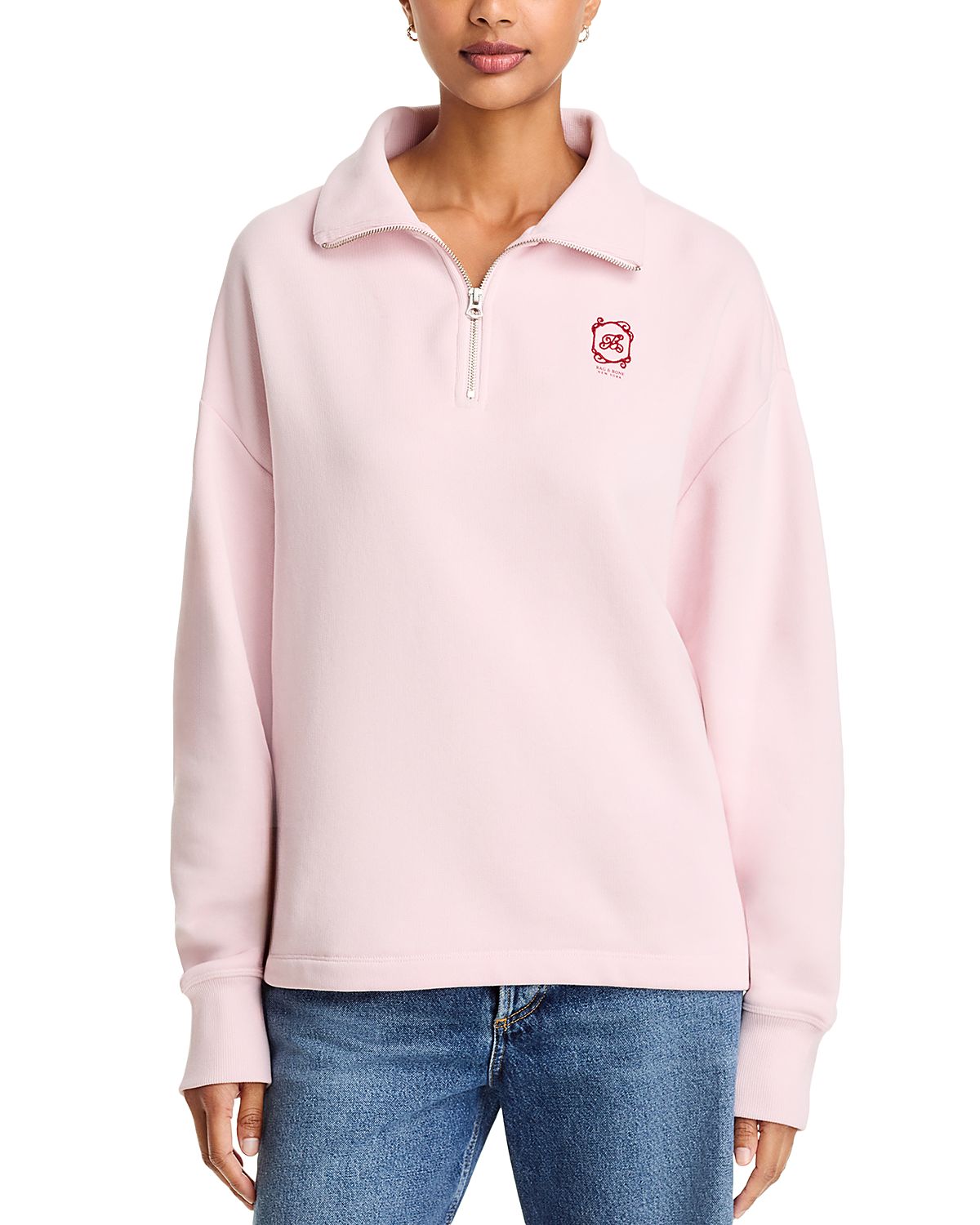 rag & bone rb X Bloom Vintage Terry Half Zip Sweatshirt