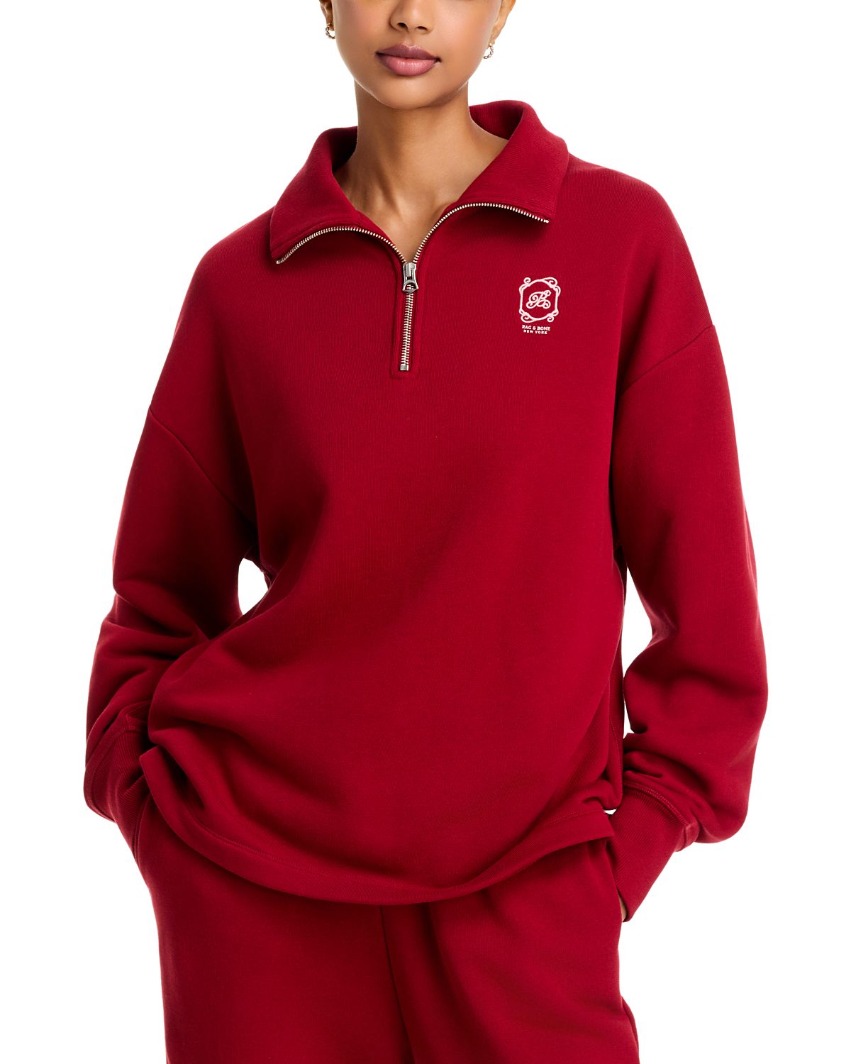 rag & bone rb X Bloom Vintage Terry Half Zip Sweatshirt