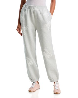 Lilia Cotton Blend Lace Trim Sweatpants