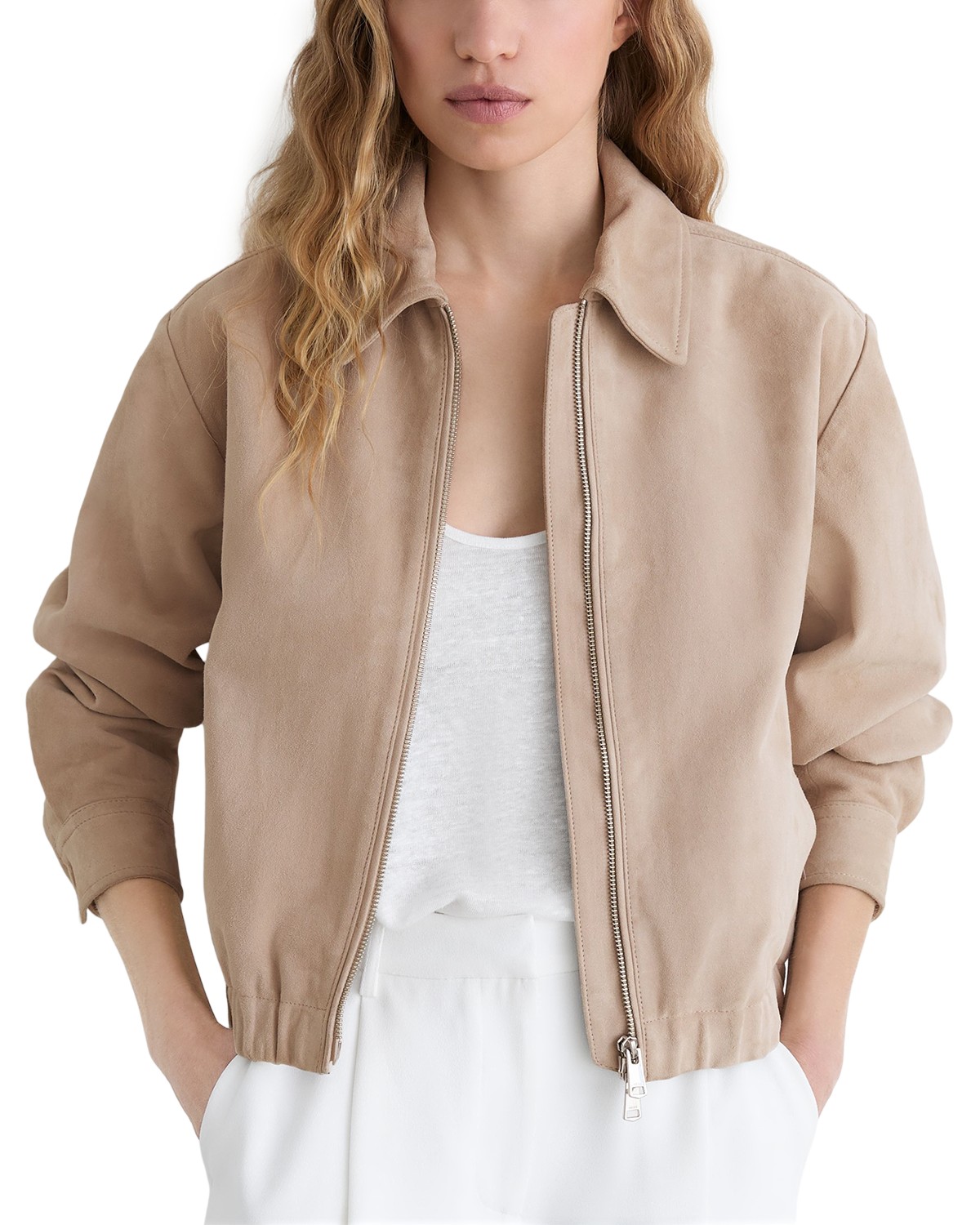 Lottie Suede Bomber Jacket