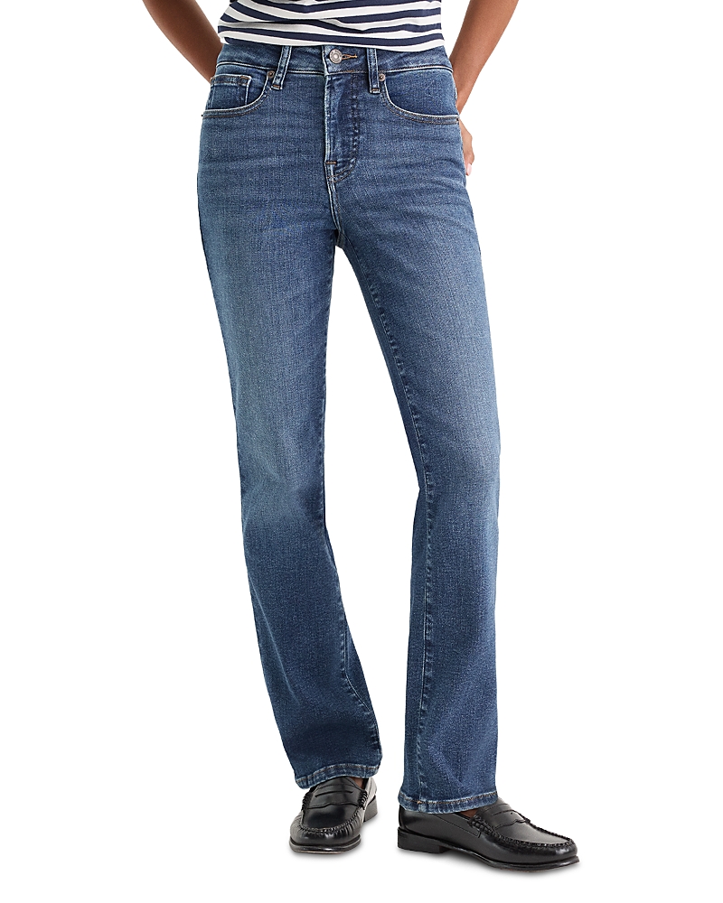 Good American Good Petite Mid Rise Straight Jeans in Indigo 1230