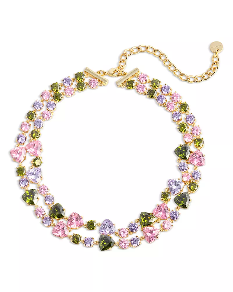 Self Portrait Multi Crystal Layered Necklace, 14.9-18.8