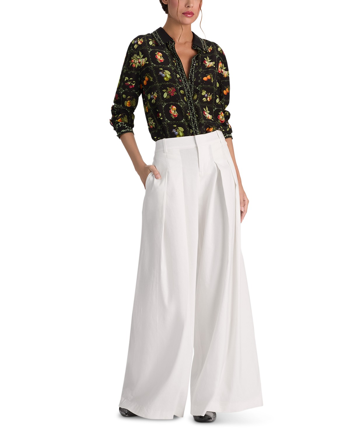 Willa Printed Collared Silk Top