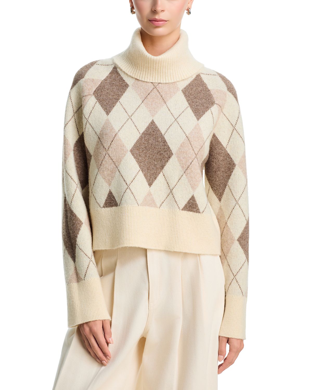 French Connection Koda Argyle Knit Turtleneck Sweater