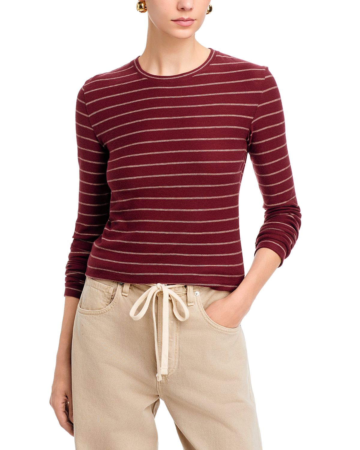 Vince Stripe Crewneck Long Sleeve Top