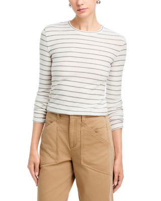 Vince Stripe Crewneck Long Sleeve Top
