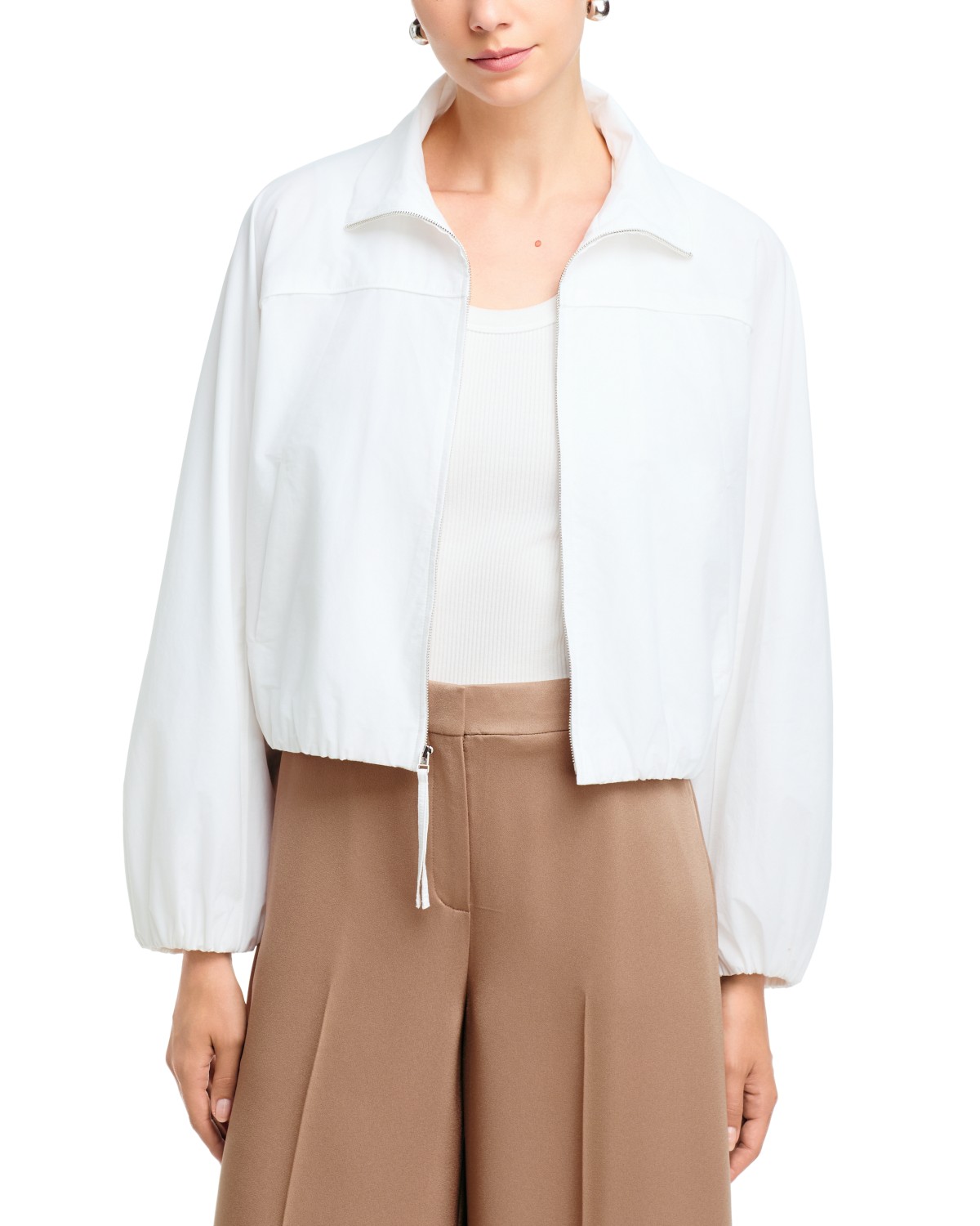 Spread Collar Zip Front Jacket