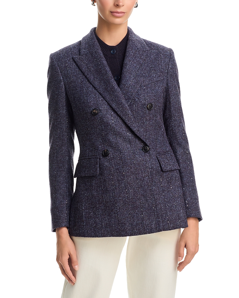 Eleventy Double Breasted Peak Lapel Blazer
