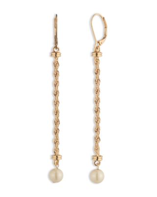 Rope Imitation Pearl Linear Earrings