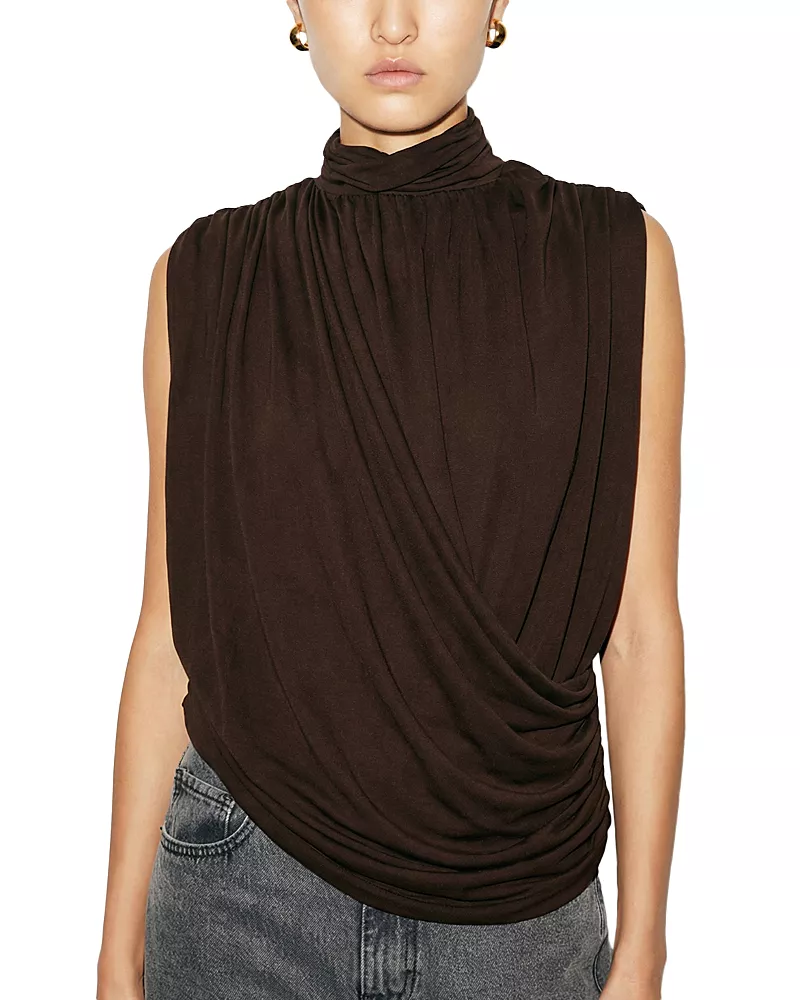 Ronny Kobo Sav Draped Sleeveless Top