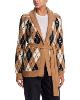 The Argyle Riding V Neck Cardigan Sweater