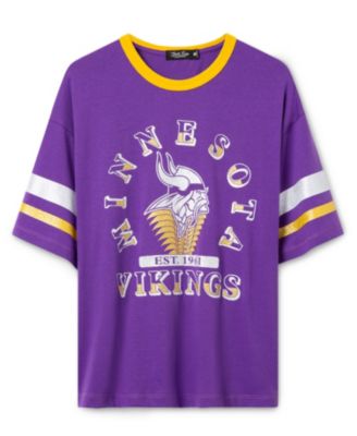  Women's NFL Minnesota Vikings Glitter Boxy Ringer