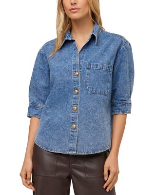 Suri Button Up Puff Sleeve Top