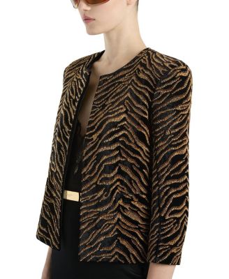  Velvet Jacket with Tiger Embroidery