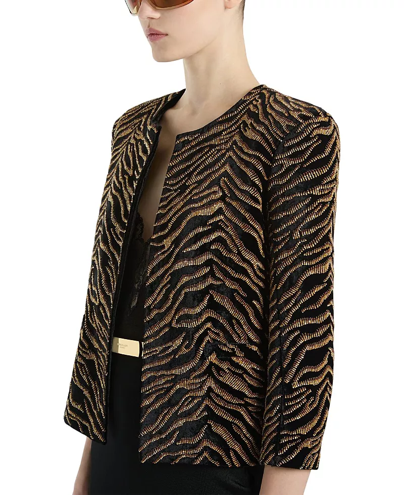 Balmain Velvet Jacket with Tiger Embroidery