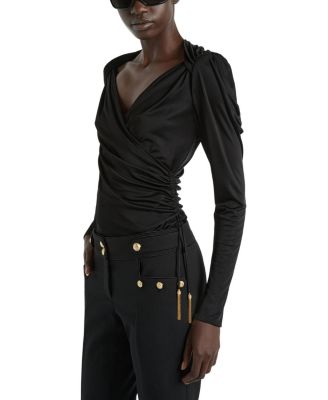 Balmain Draped Flowing Jersey Top