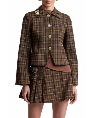 Embellished Collar Bell Sleeve Jacket