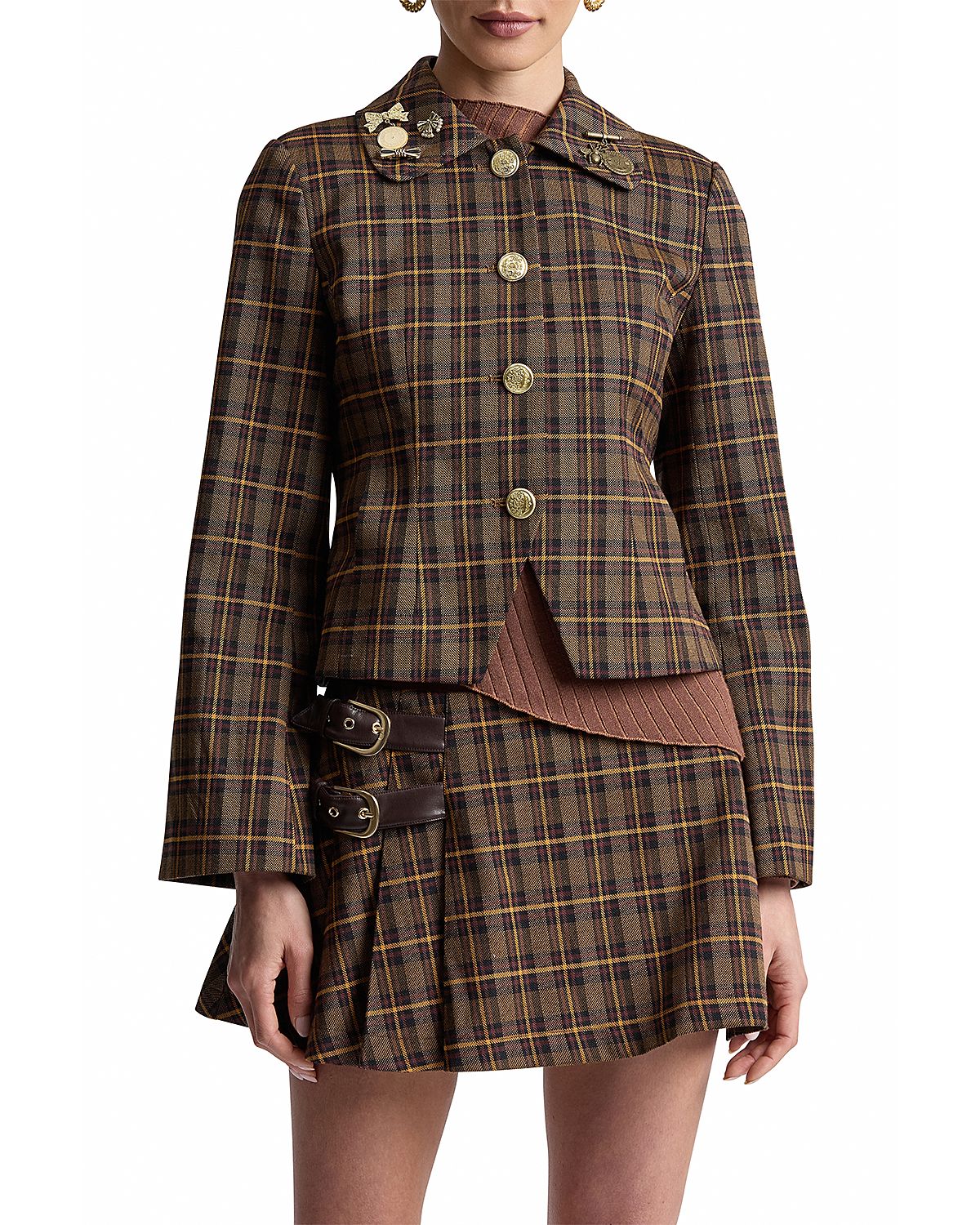 Avec Les Filles Embellished Collar Bell Sleeve Jacket