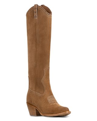 Women's Leather Suede Western Boots