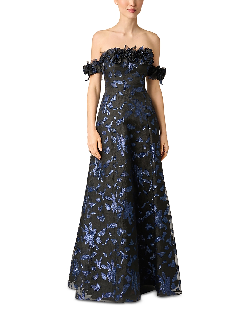 Aidan Mattox Embellished Organza Jacquard Ballgown