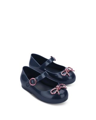 Mini Melissa Girls' Sweet Love Chrome Ballet Flats - Toddler, Little Kid