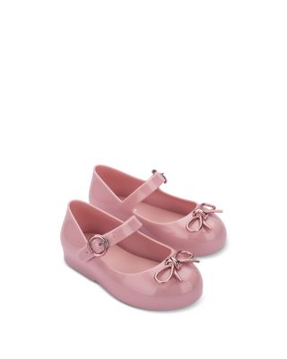Mini Melissa Girls' Sweet Love Chrome Ballet Flats - Toddler, Little Kid