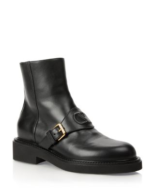 Women's VLogo Leather Buckled Booties