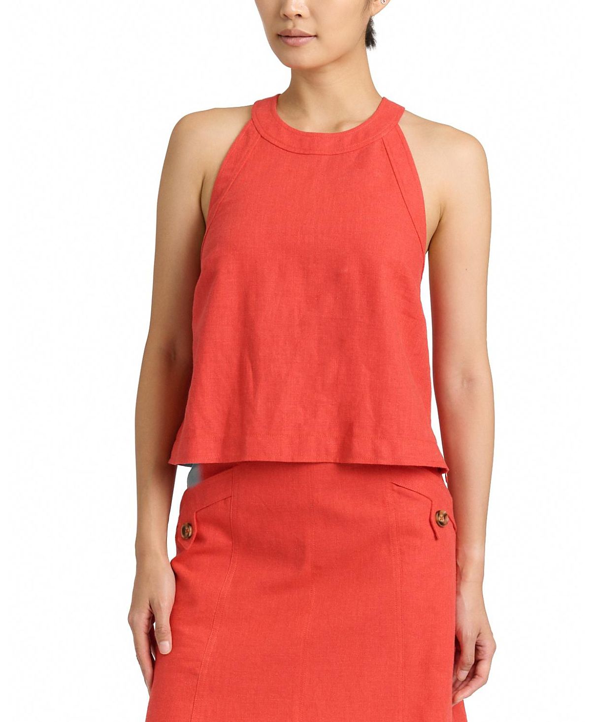 Cartolina Brant Apron Linen Top