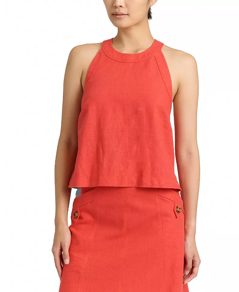 Cartolina Brant Apron Linen Top