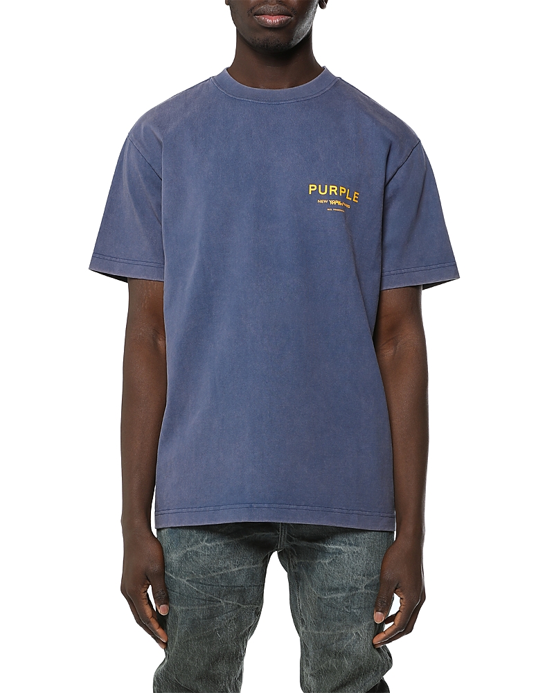 Purple Brand Crewneck Logo Cotton T-Shirt