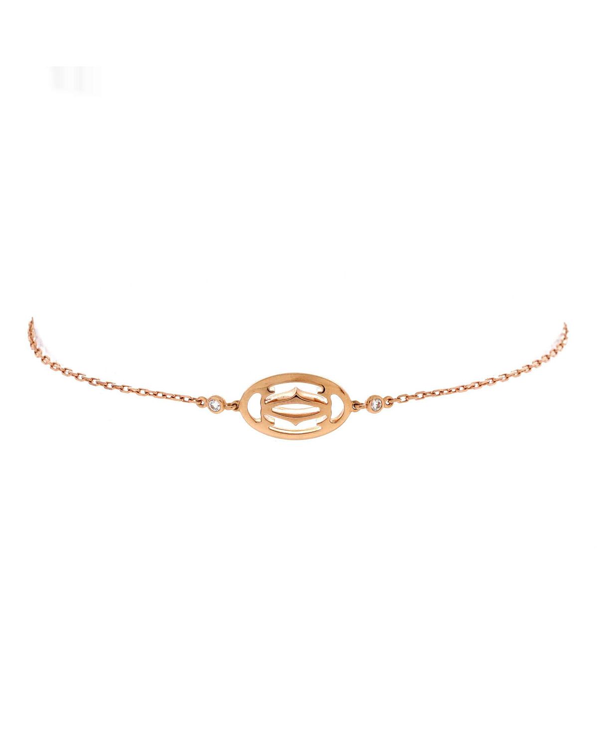 Pre-Owned Cartier Double C de Cartier Bracelet 18K Rose Gold with Diamonds