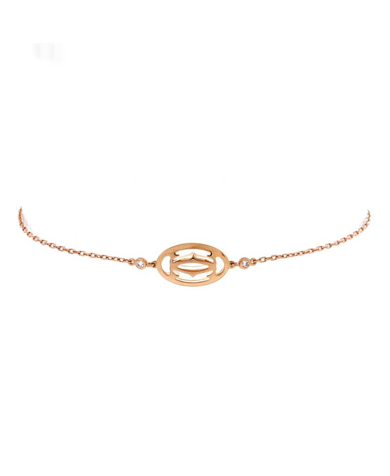 Pre-Owned Cartier Double C de Cartier Bracelet 18K Rose Gold with Diamonds