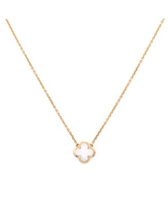  Pure Alhambra Pendant Necklace 18K Gold and Mother of Pearl, 16.25"