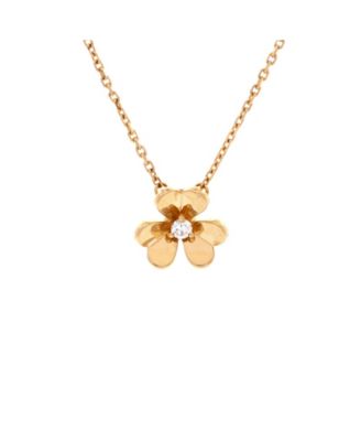  Mini Frivole Pendant Necklace 18K Gold and Diamond, 16"