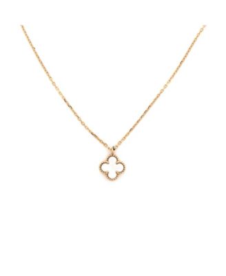  Sweet Alhambra Pendant Necklace 18K Gold and Mother of Pearl, 16"